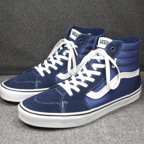 Vans Filmore Navy Blue Suede Canvas High Top Skate Shoes Mens Size 11.5 - Picture 1 of 11